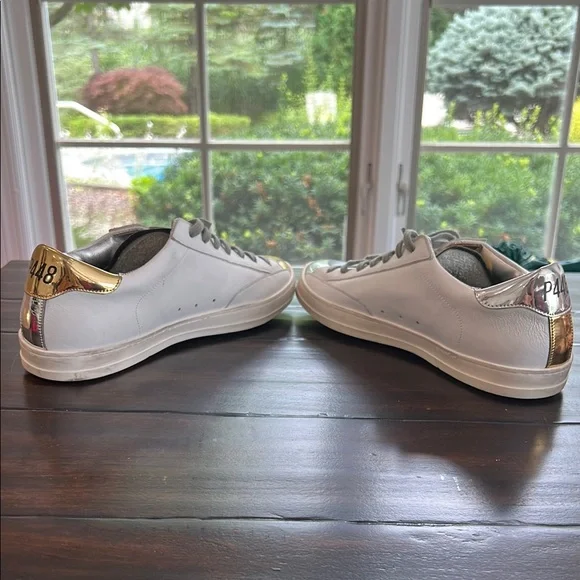 P448 White Sneakers with Metallic Accents - Picture 4 of 11